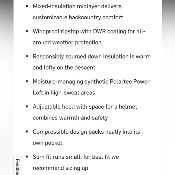 Backcountry Black Teo Down Puffer Jacket Coat Women’s Size XS